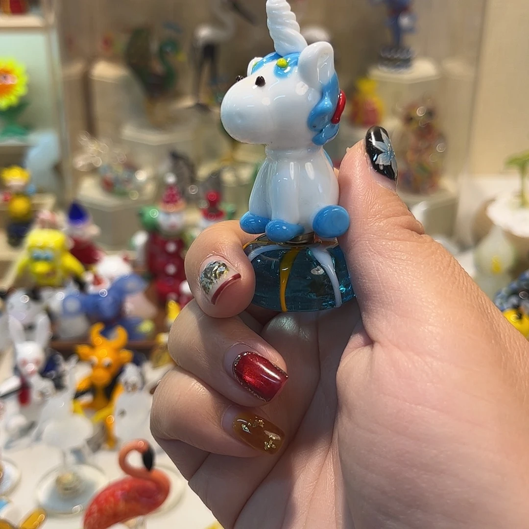 手工艺品琉璃旋转独角兽