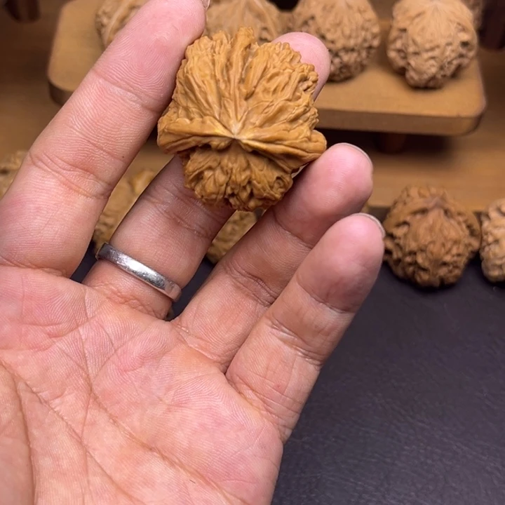 放***铁桃核吊坠白狮子丁有黄