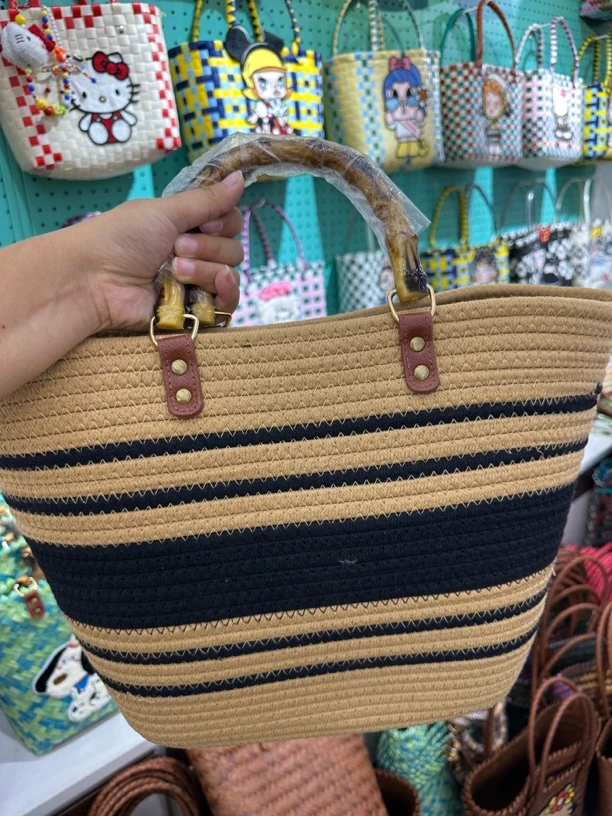 通勤风防脏编织双根单肩包手提包包度假风