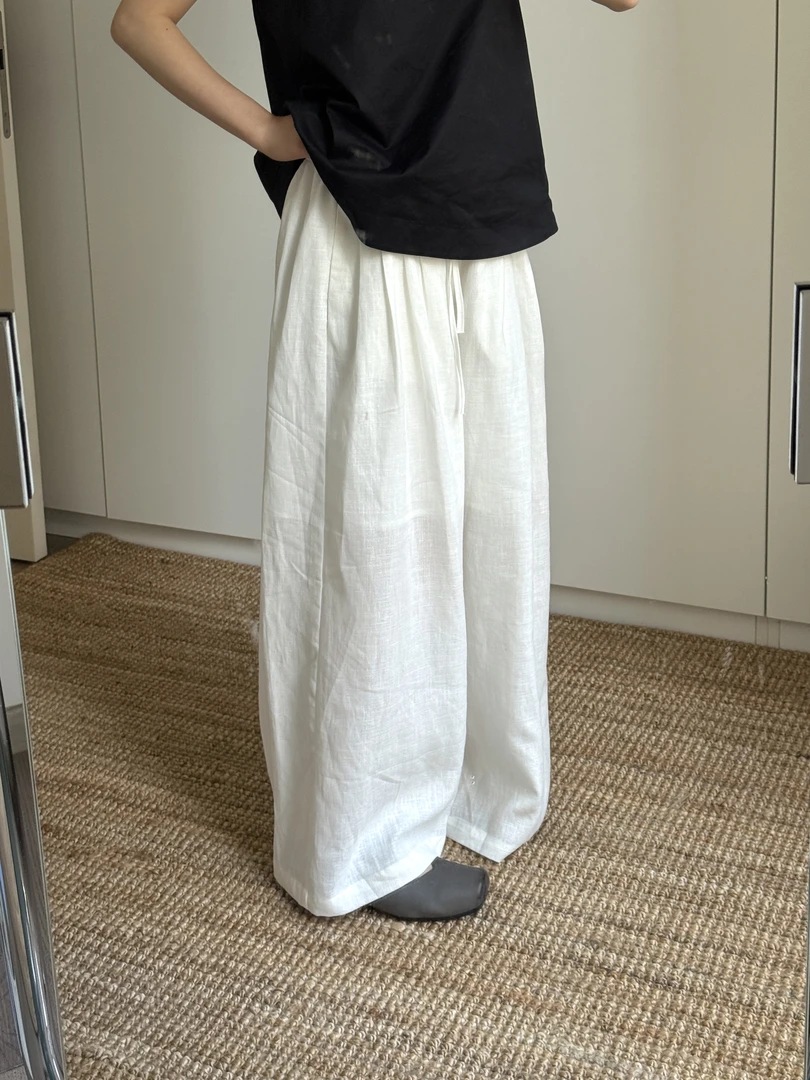 【私服苎麻裤】苎麻纤维混纺夏蓬松阔腿休闲裤CN002