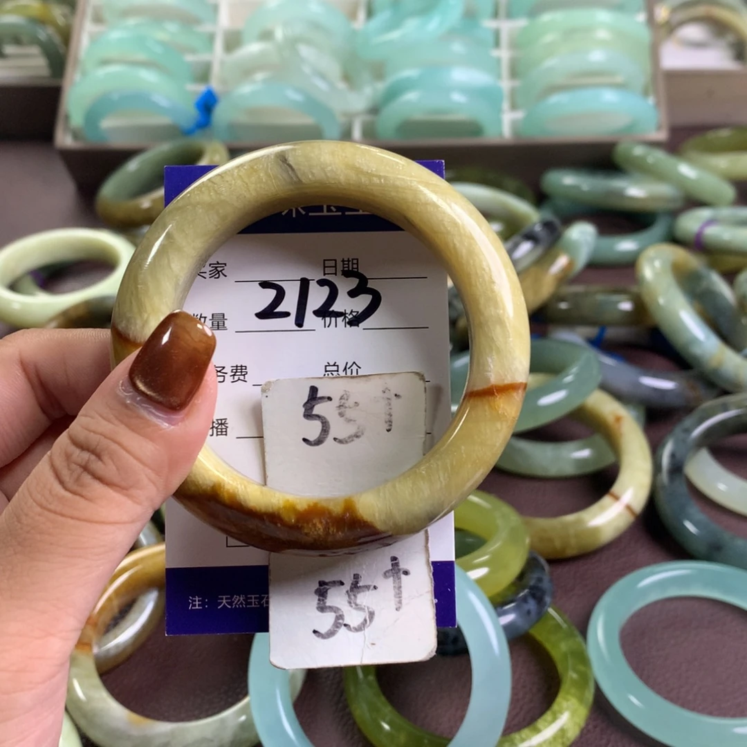 未镶嵌蛇纹石玉手镯2123