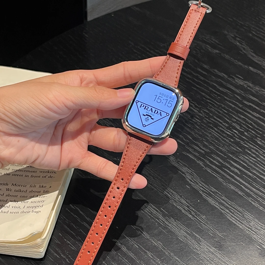 表带哥适用于iwatchs11表带真皮s10高级感S9苹果8女生手表带秋冬