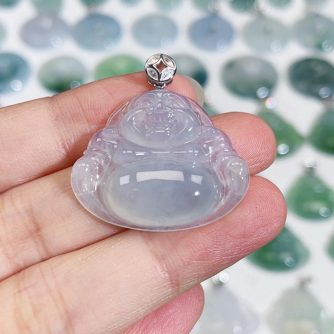 颈饰18K金镶嵌翡翠吊坠