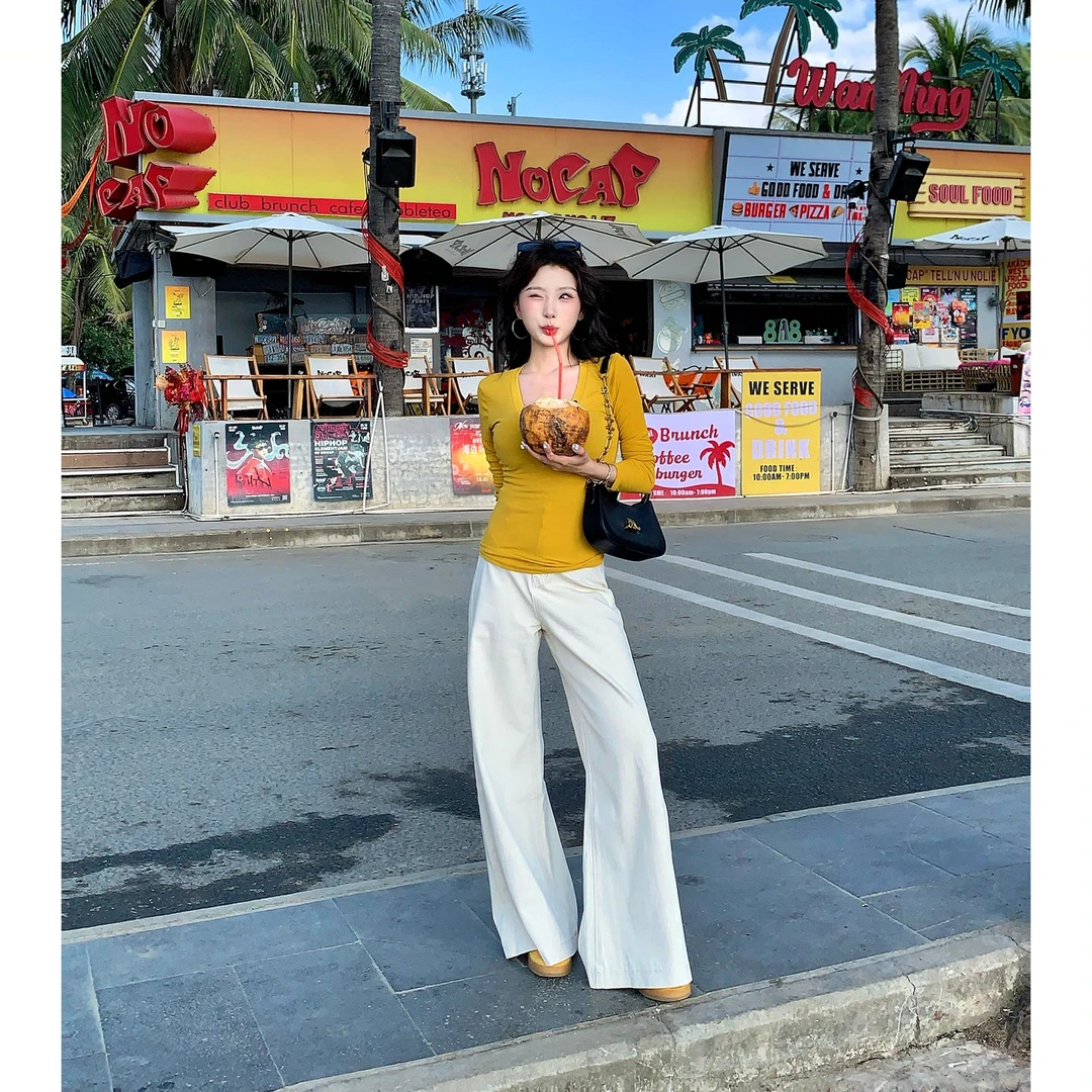 陈六六CHENLIULIU【牛仔神裤】时髦宽松垂感百搭阔腿裤