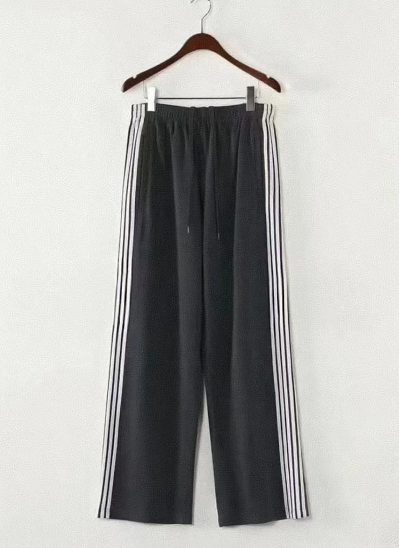 包嫂【W815黑色经典三条杠】休闲裤