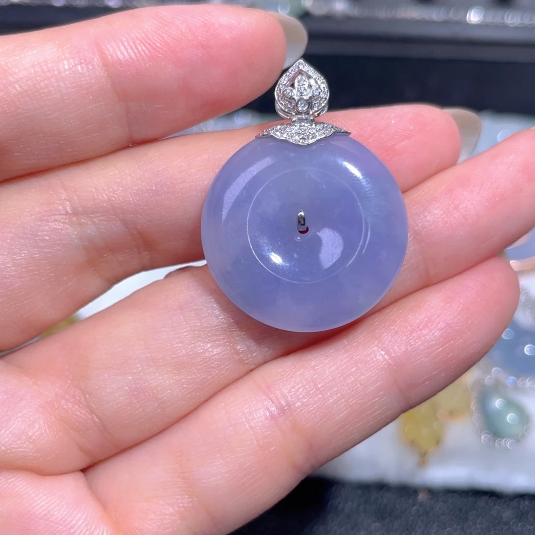 颈饰18K金镶嵌翡翠翡翠