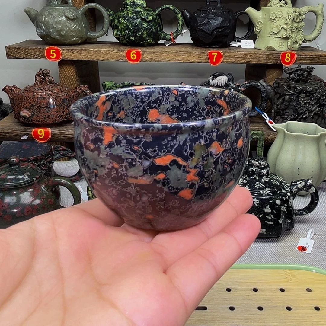 梅花石安山玉主人杯120cc微瑕