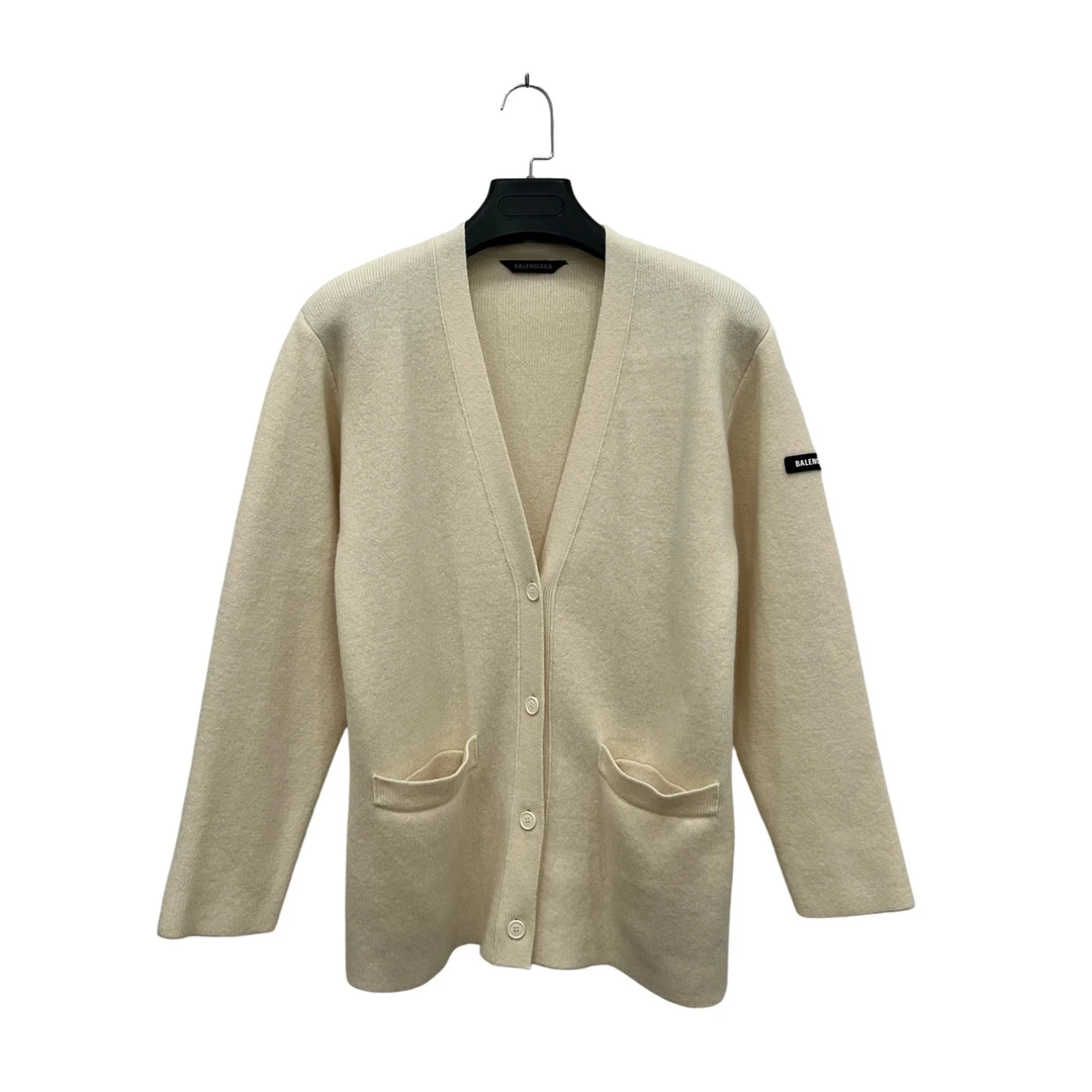未使用 Balenciaga/巴黎世家 白色袖标开衫 全新/公价9800