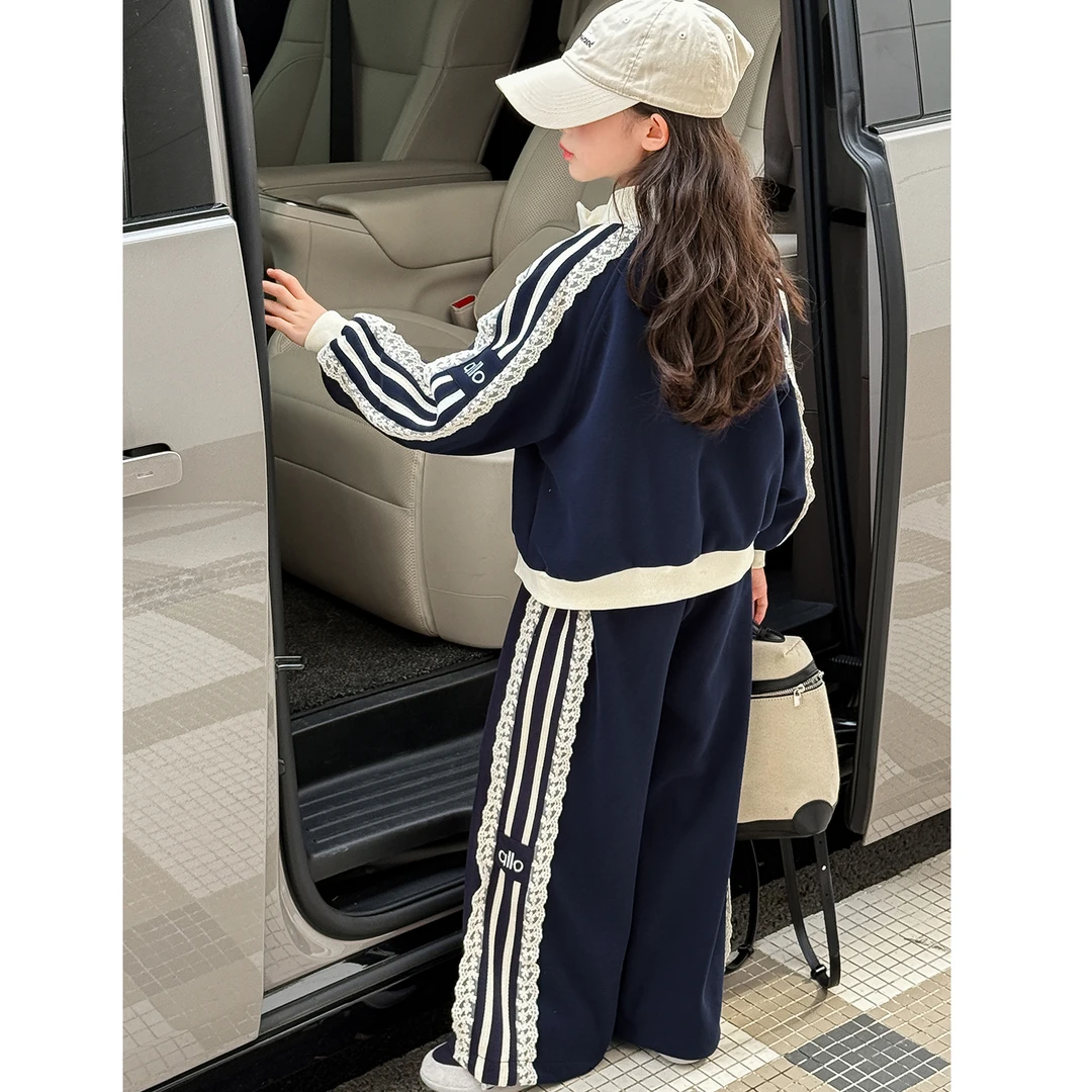 25TZ017女童套装春秋2025新款洋气儿童女孩中大童秋季运动亲子装