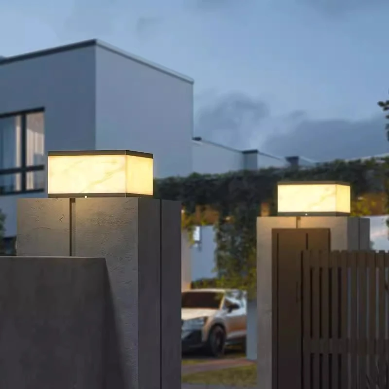 柱头灯太阳能户外防水庭院围墙灯别墅大门柱子灯花园立柱门灯接电