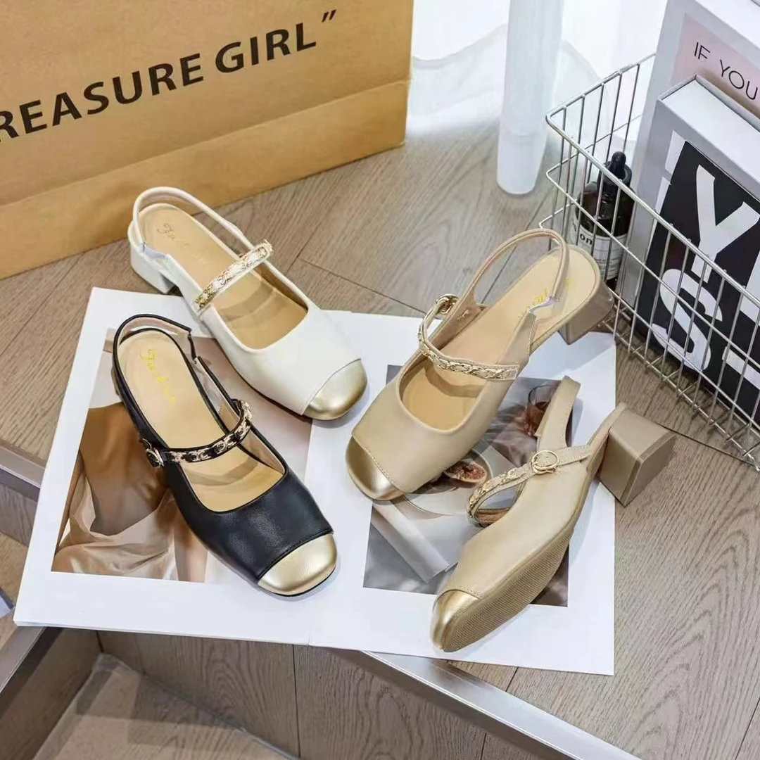 《谢亚平专属》春夏季新款法式包头凉鞋时尚鞋子百搭气质单鞋0961