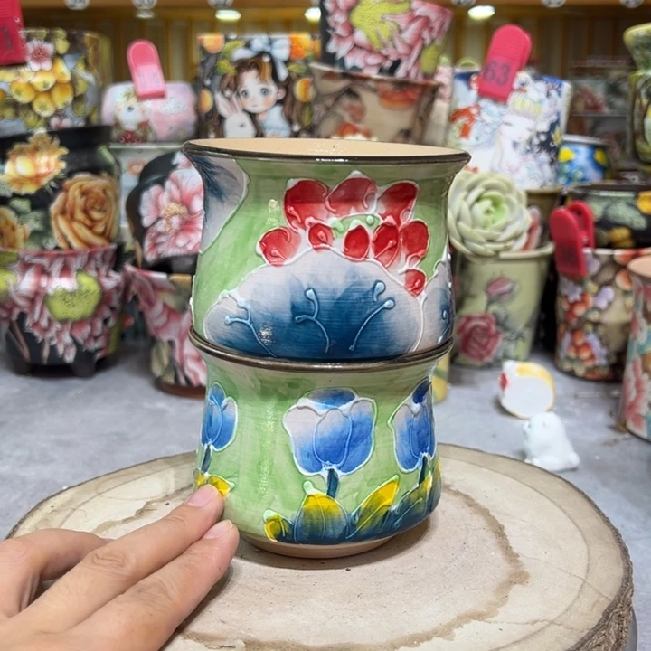 景德镇红陶精品手绘陶瓷