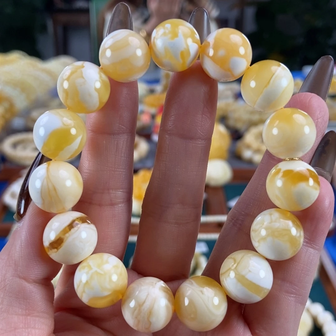 琥珀未镶嵌珠宝奇石14圆珠23.9