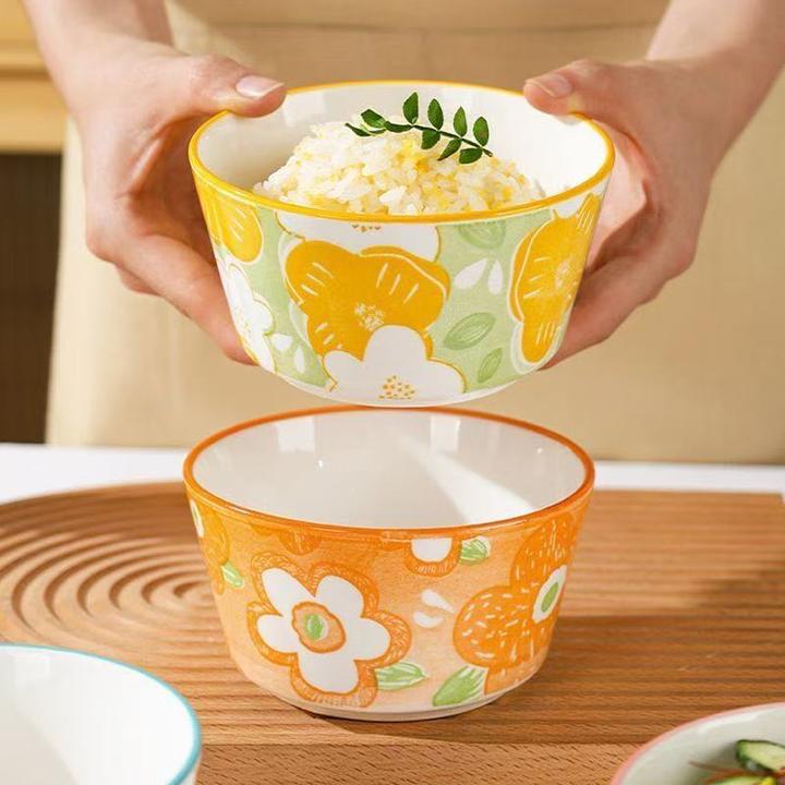 4.8花漾年华米饭碗8只装春夏秋冬颜色随机