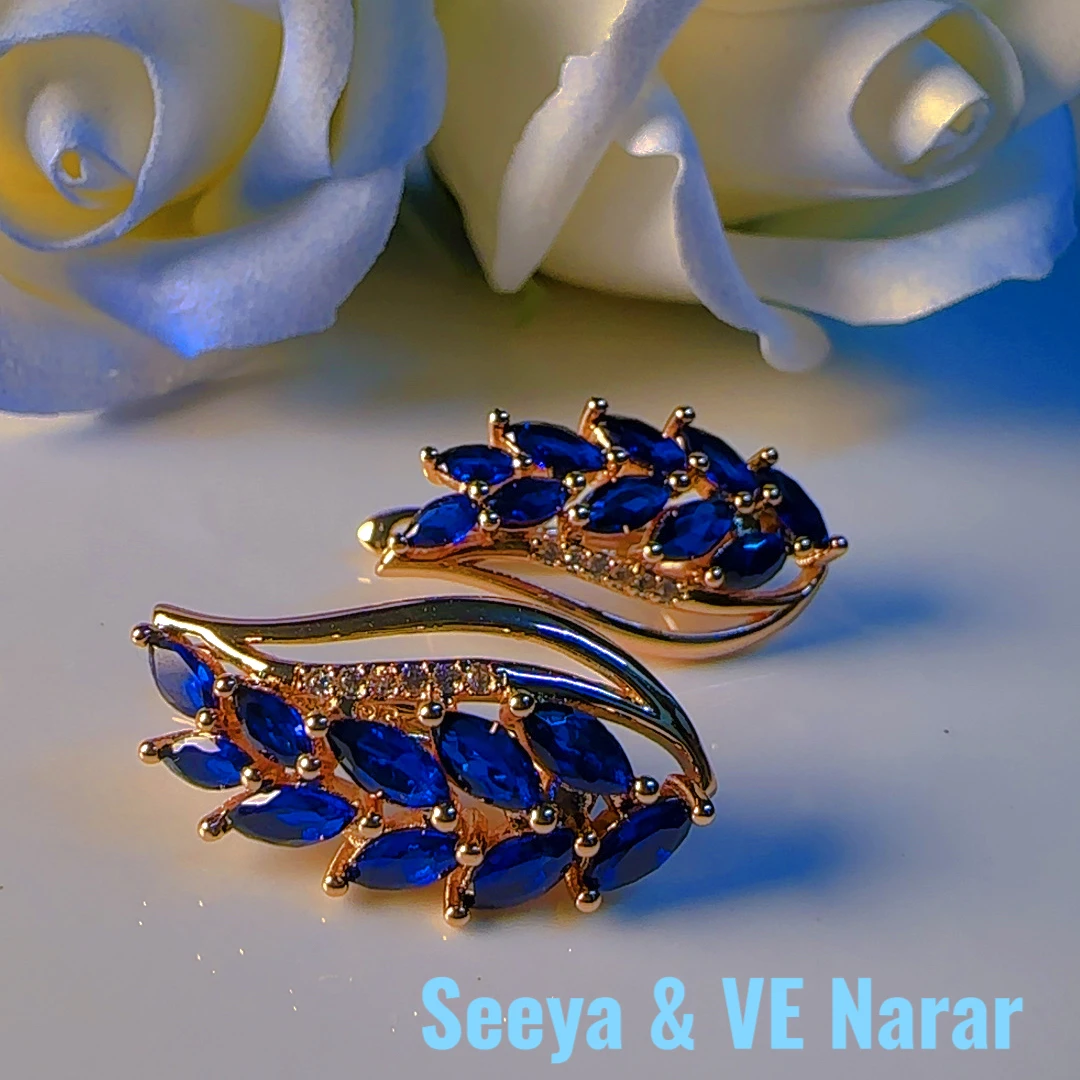 铜合金锆石耳饰 Seeya & VE Narar 铜镀红金轻奢小众耳环