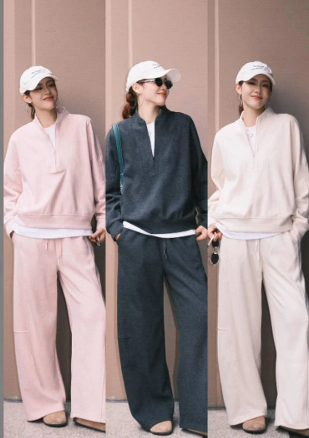 【年终大促】2026【加厚版】高级感半拉链卫衣裤显瘦休闲两件套26332