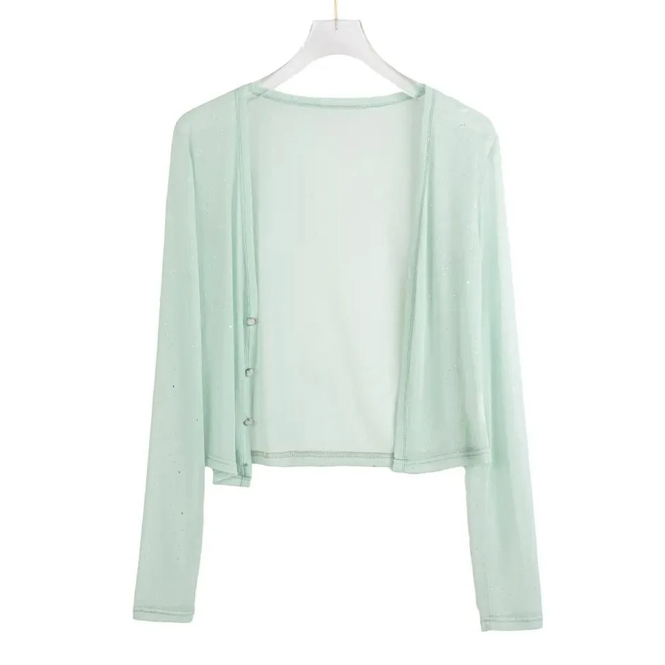 【潇潇】氧气感短款开衫夏装薄外搭防晒衣透气百搭显瘦-YL11442