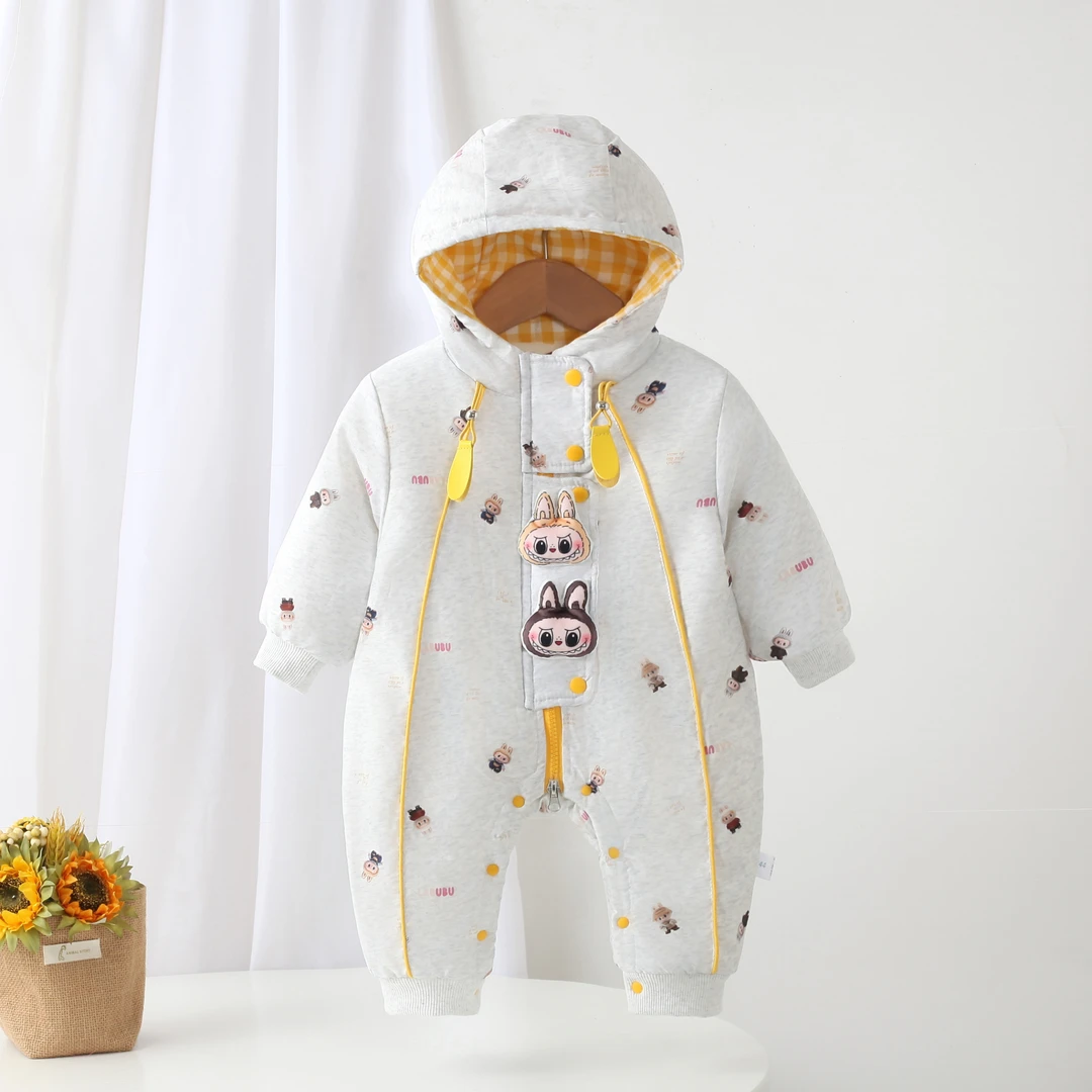 【双十一】婴幼儿冬季拉布布双挡风棉哈衣可爱时尚百搭洋气保暖棉服