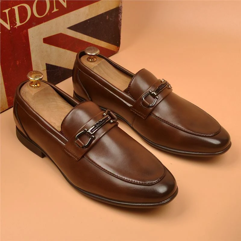 DMXUXM『设计风』轻松搭配~匠心制作~新款软底一脚蹬内增高皮鞋男潮