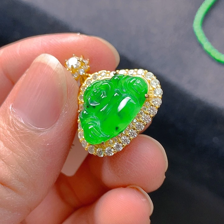 翡翠银S925镶嵌颈饰