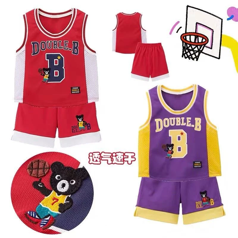 新款宝宝日式男A类通用夏季运动套装速干童装女童学生男童球衣