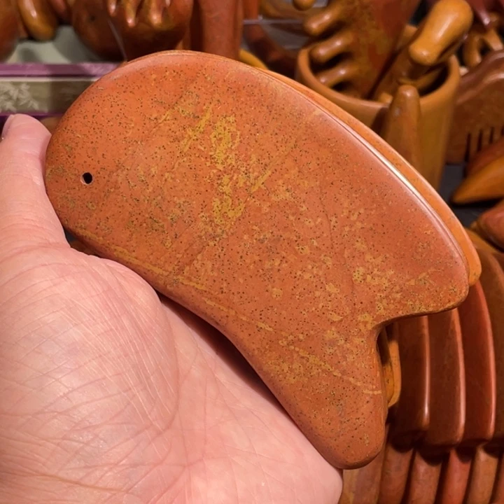 红砭石精品薄边款刮痧板