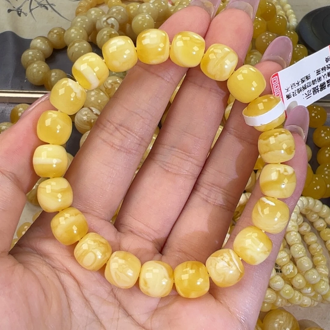 未镶嵌琥珀手链13.3金瓷白