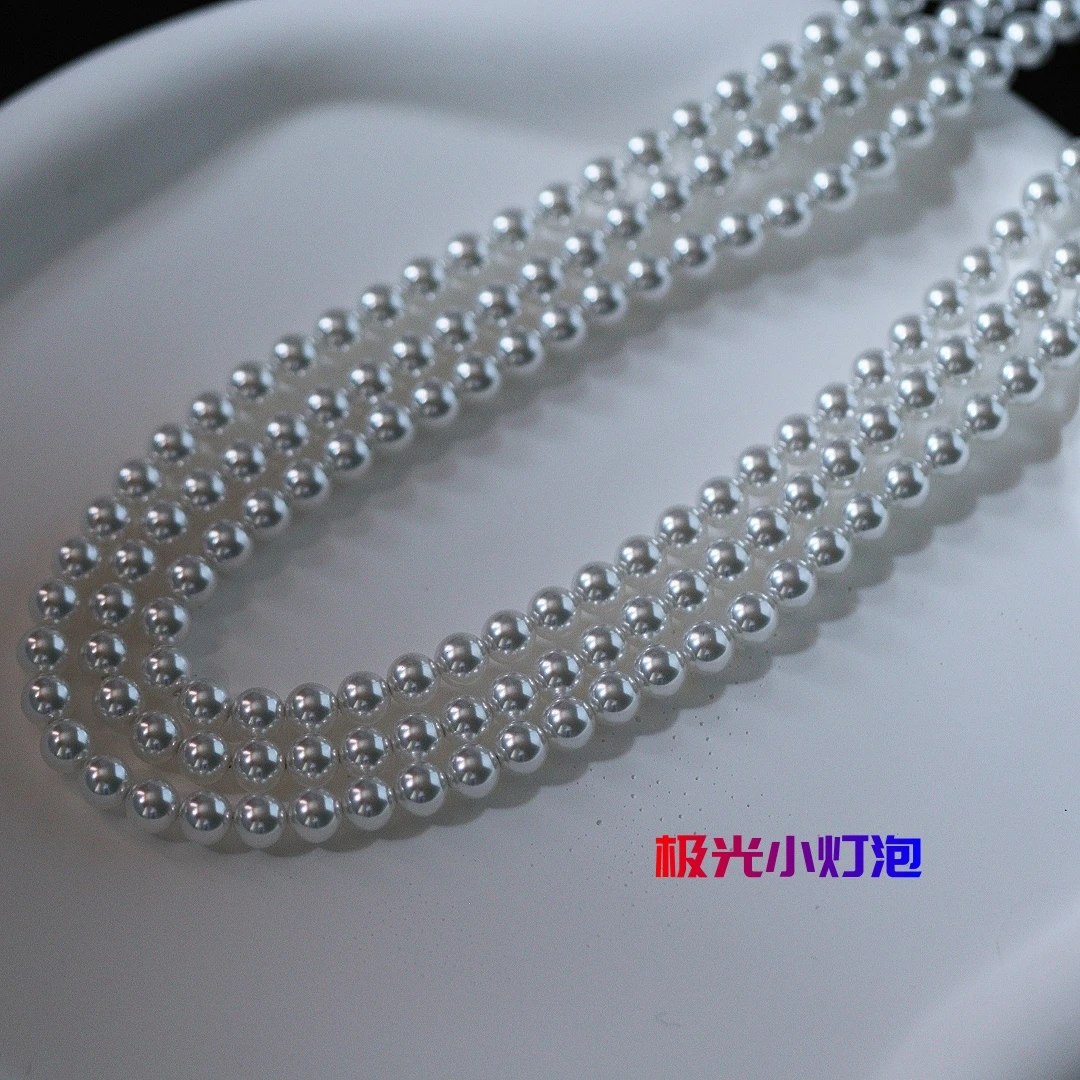 吊坠925银仿珍珠 小米珠项链极光天女白送妈妈节日礼物4/5/6mm