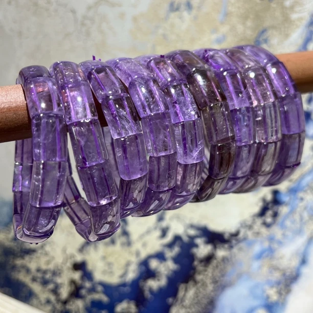 【月月家】X004 天然水晶 紫极光手牌10-15mm 多样性发其一