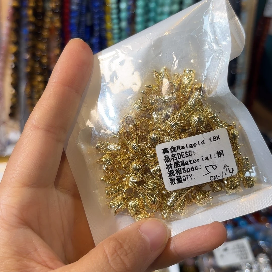 玛瑙/玉髓银S925镀金镶嵌珠宝半成品5个铃兰
