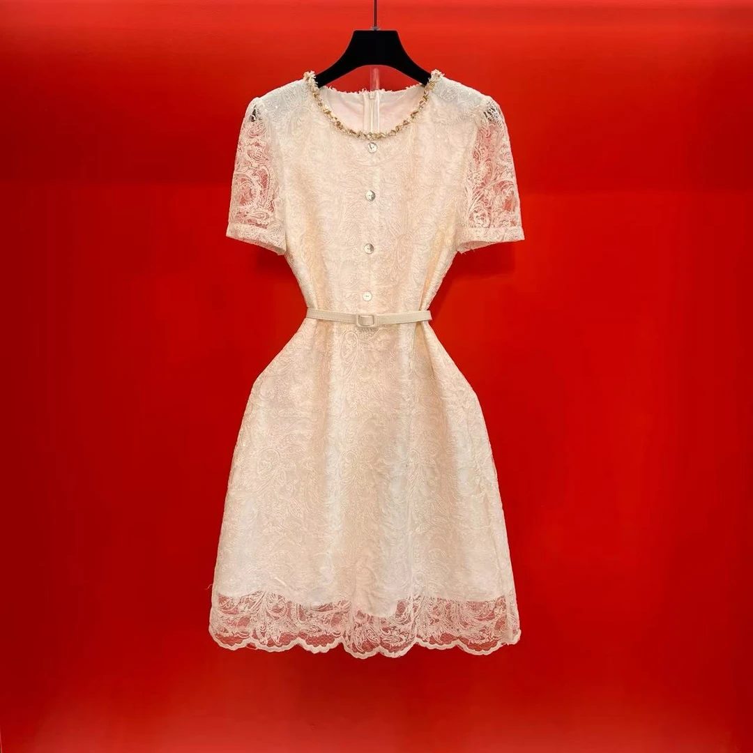 FRANCE BALIYA  名媛蕾丝风显瘦气质时髦收腰连衣裙Y705