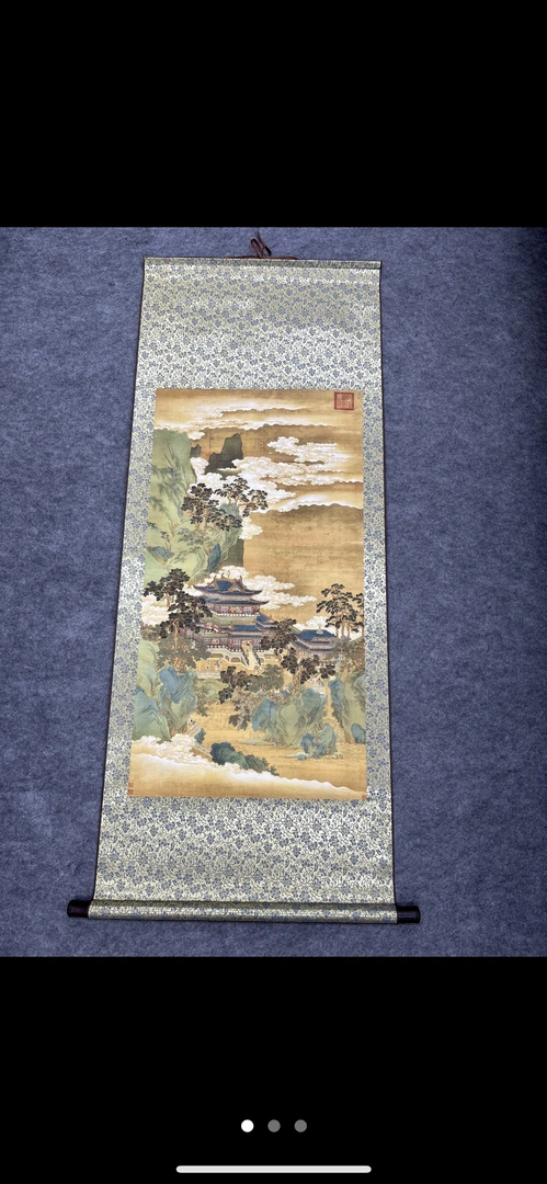 宋代 赵伯驹 《仙山楼阁》155*60 高清数字微喷 复刻 软装挂画