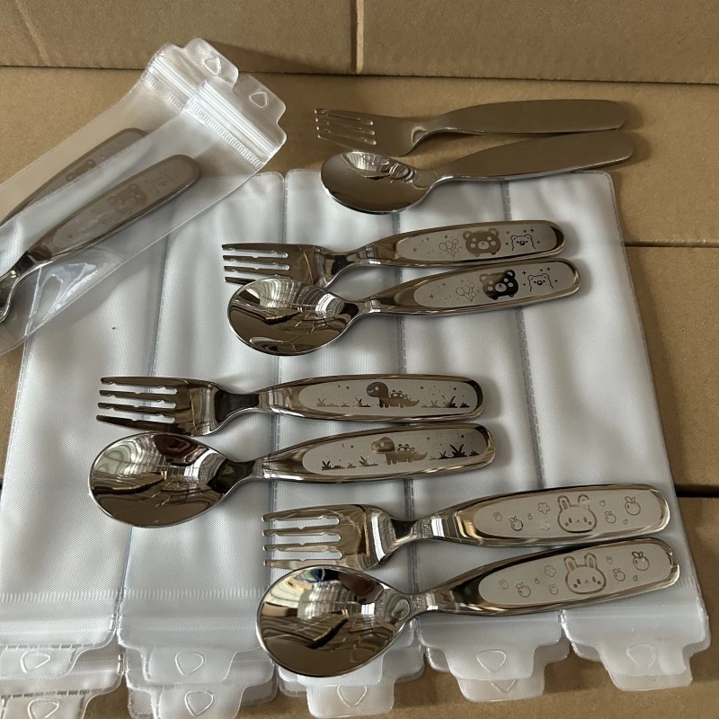 304不锈钢宝宝可爱吃饭勺幼儿园餐具汤勺短柄勺子叉子高颜值儿童