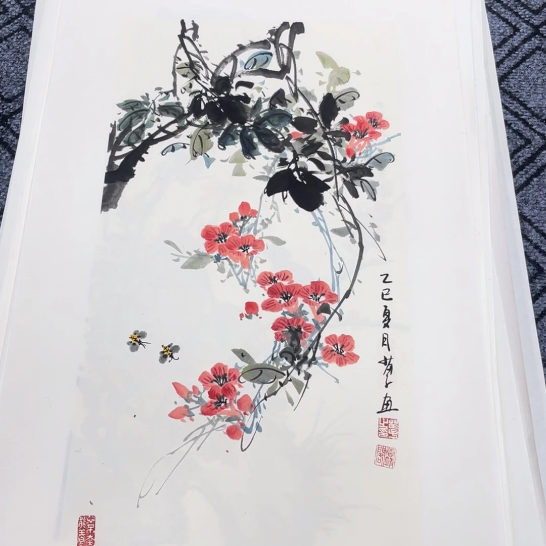 国画四尺四开花鸟