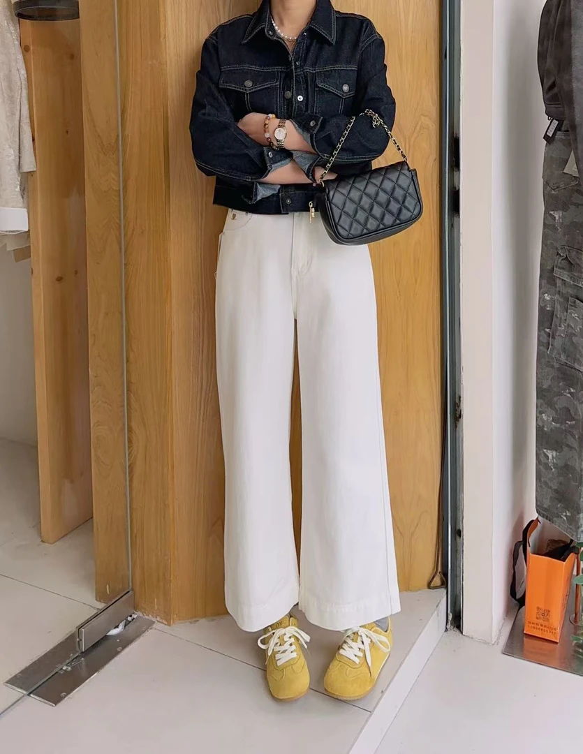 百搭时尚直筒显瘦阔腿裤女韩系休闲九分裤春秋新款