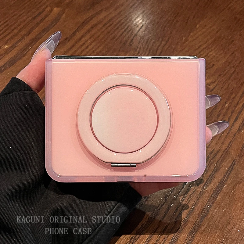 ins风少女果冻粉色晕染旋转支架适用于华为purax/P50pocket2