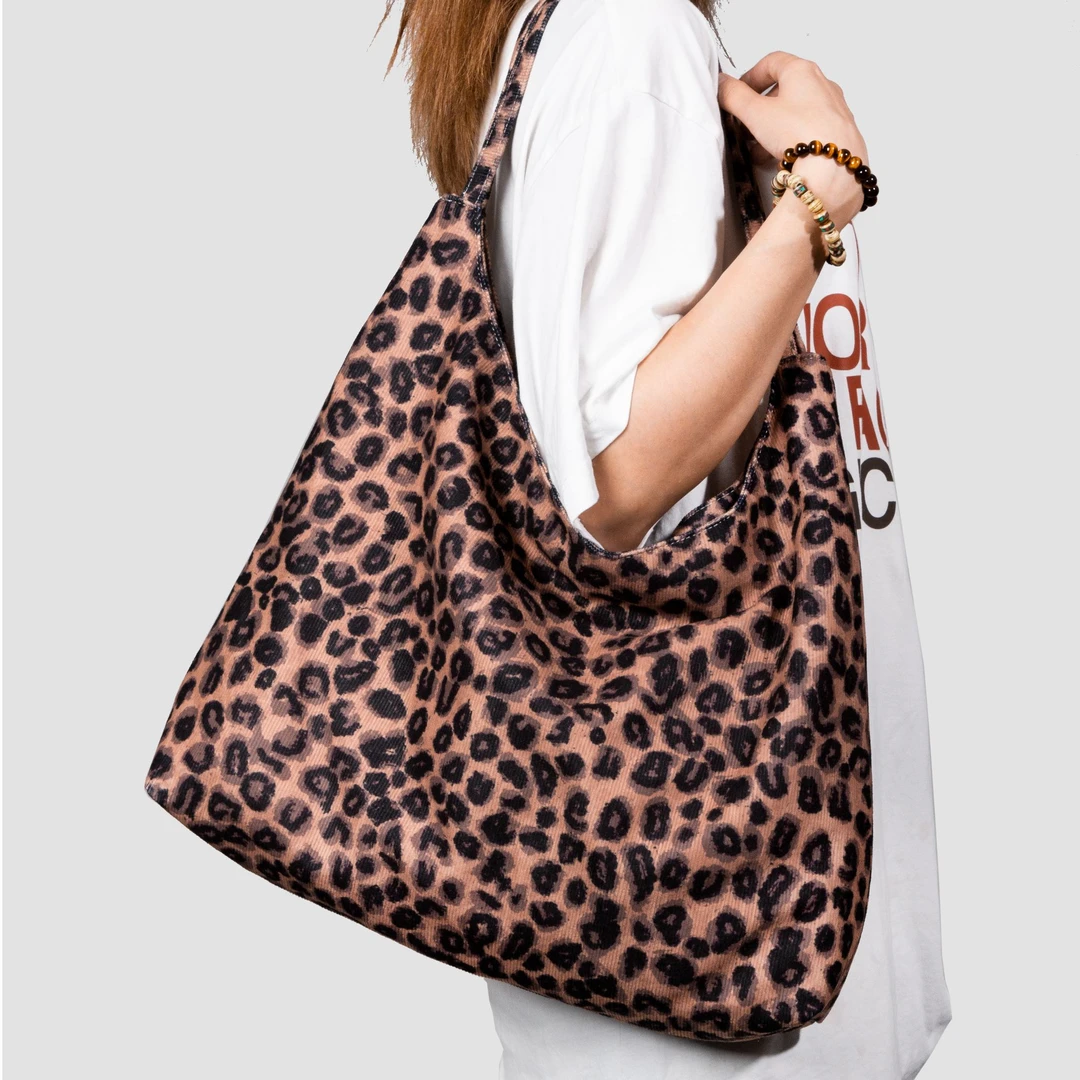 无则艺【矮款月牙包】艺术|时尚轻便单肩便携式豹纹灯芯绒月牙包