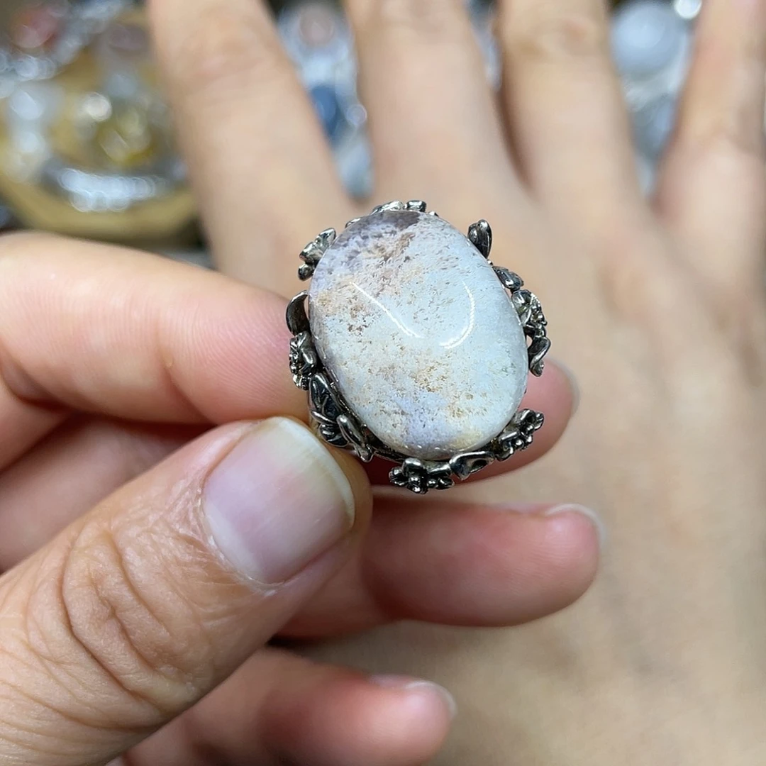 【闪购商品】银S925镶嵌珠宝半成品水晶戒指