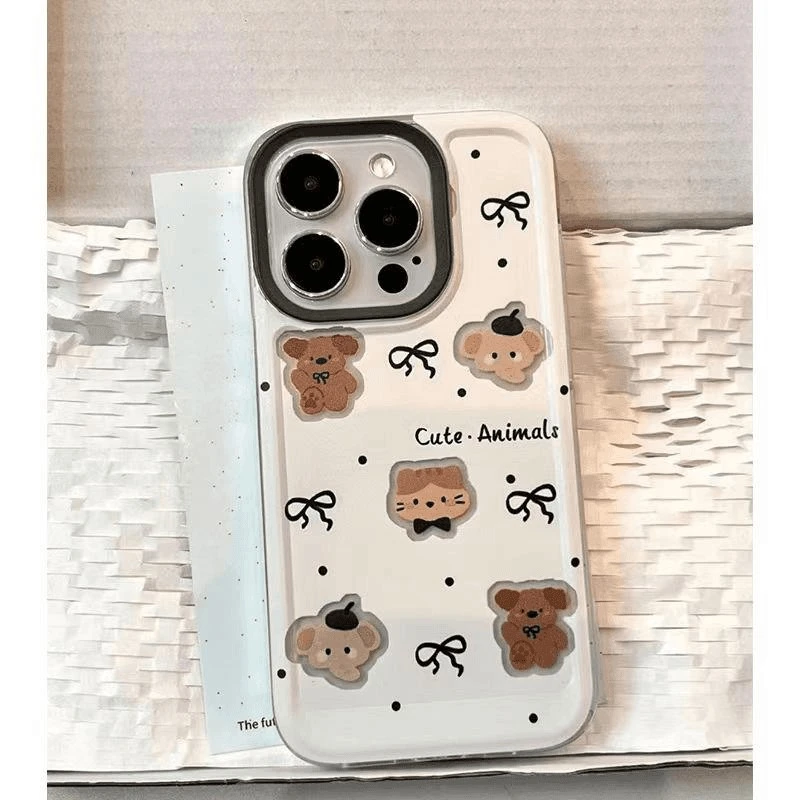 呆萌动物园适用苹果16promax手机壳15/14爆13/12/11软壳小众7p/xr