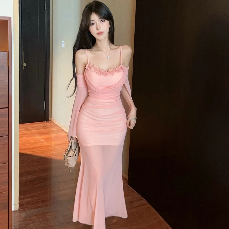 现货2性感长款吊带打底连衣裙