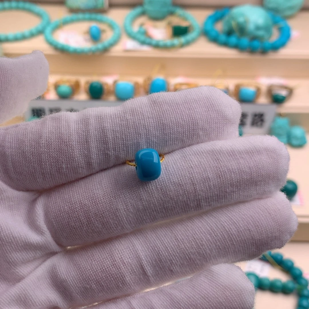 绿松石珠宝奇石未镶嵌8.7*6.5