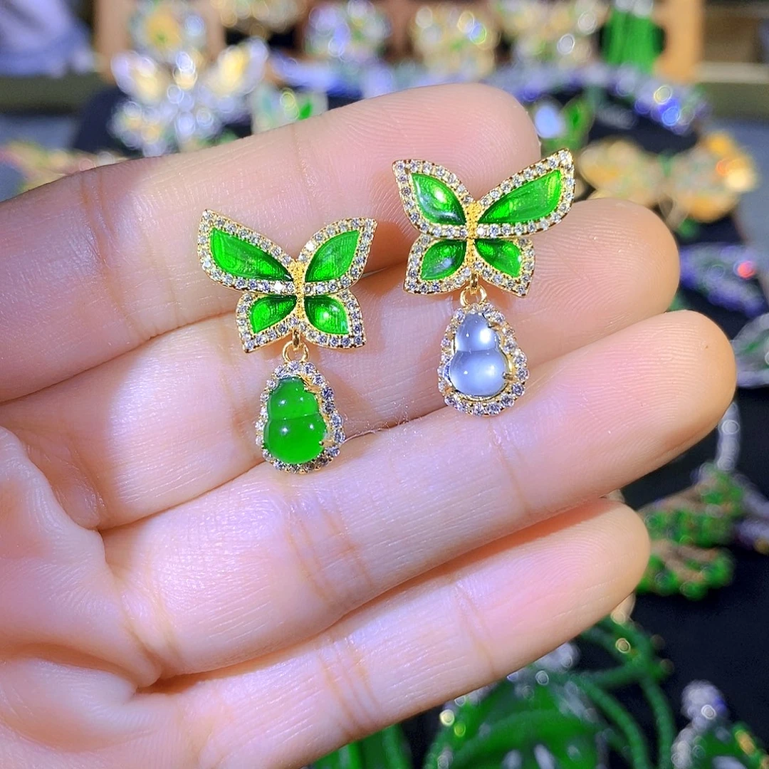 吊坠(不含链)银S925镶嵌翡翠