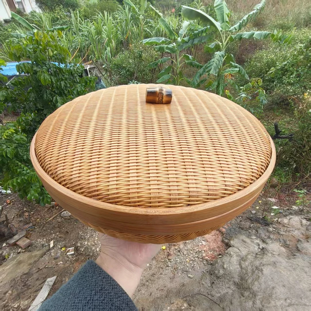 升级竹编【日式复古风格精品】小资筐 茶室水果茶点盘 馒头收纳筐
