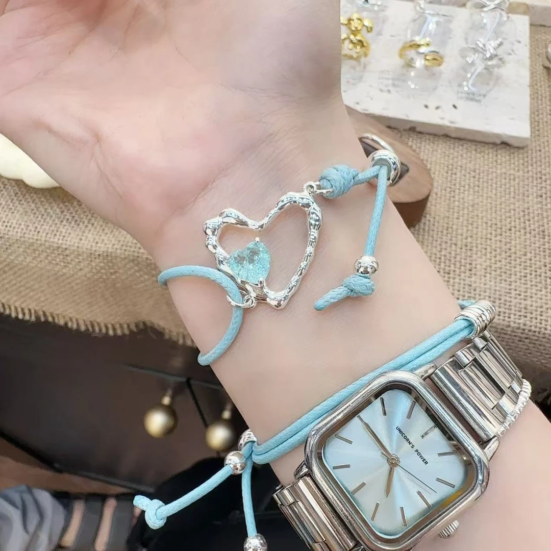 非金属亚克力手链 F456老王自留桃心蓝色手链