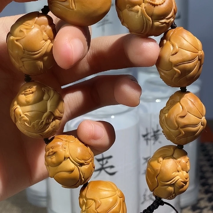 老***罗手串/手链橄榄核2.2修荷叶弥勒