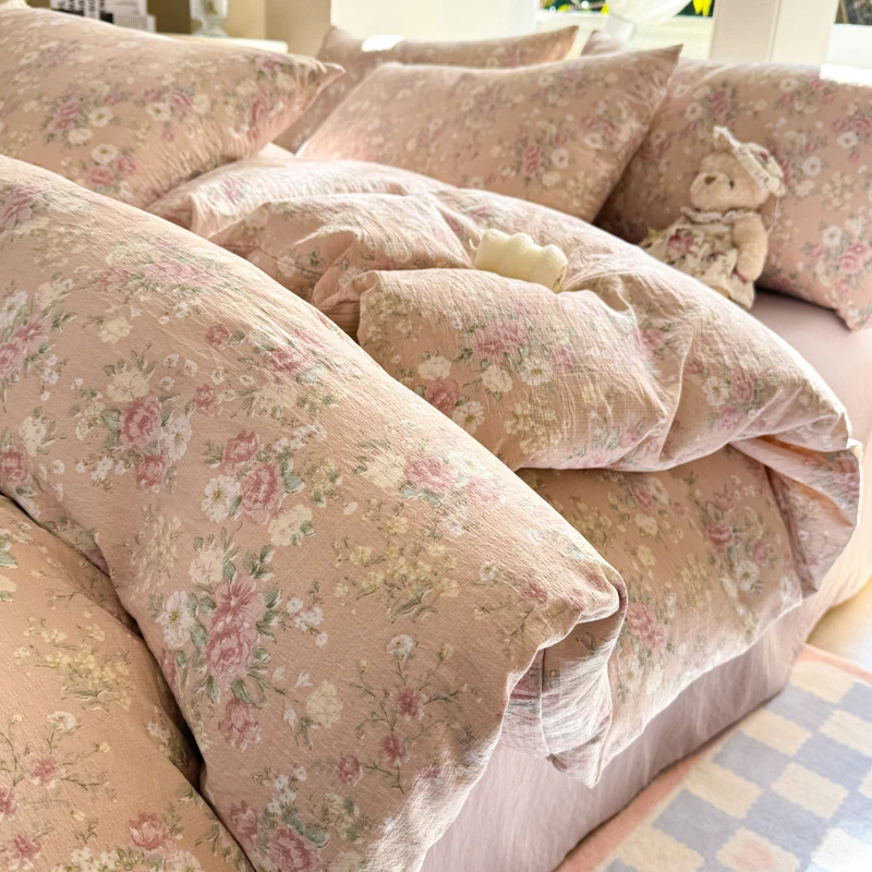 2025新款云感双层纱床上用品四件套超柔裸睡级床单被套三件套加厚