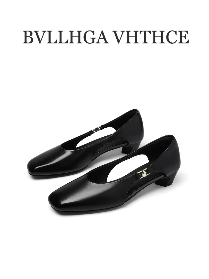 BV【芯片】夏季设计师新款方头侧开镂空时尚百搭胎牛皮女款凉鞋223