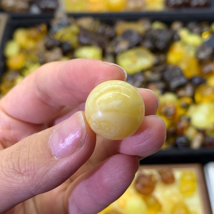 蜜蜡颈饰未镶嵌单珠20+mm微瑕