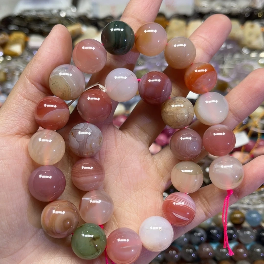 玛瑙/玉髓散珠天然盐源玛瑙卡14➕长条38厘米
