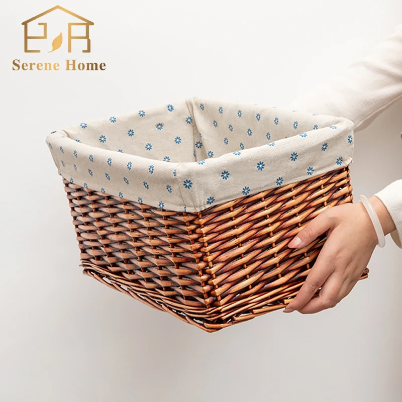 桌面客厅收纳筐衣物手工家用简约储物篮化妆品储物盒子母收纳篮